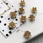 (733) メタルフラワー 花座 五弁花　10個　ゴールド