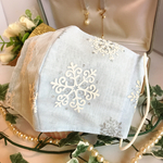 【一点限り!Sale】キラキラ✴︎雪の結晶❄️オーガンジーマスク（ブルー）