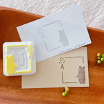 小さなメモ枠＊森のkumaさん　消しゴムはんこ