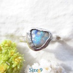 silver オパール　原石　リング