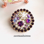 スワロフスキー秋冬ブローチパープル