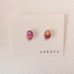 マグネットピアス オーバル 紫