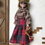 リカちゃん服＊チェック切り替えスカート