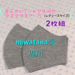 【送料込み2枚組】薄✧* 柔らかいTシャツ生地のマスク ✧*女性用✧*グレー