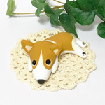 コロ犬　コーギー② 粘土細工の置物［インテリア 飾り］ 