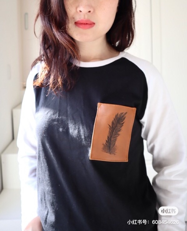 アートラグラン長袖Tシャツー銅版版画ー「羽」