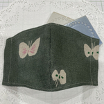 ミナペルホネン❉hanahaneカーキ❉リネン立体マスク