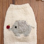 【完成品】ぞうさんセーター  胴回り38センチ 手編み 犬服