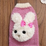 【完成品】うさぎちゃんセーター  胴回り30センチ 手編み 犬服