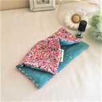 ８重ガーゼハンカチ*liberty調flower*リバティ調フラワー*木の実*オレンジレッド*ターコイズ*お布団ガーゼ*