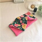６重ガーゼハンカチ*北欧調*ローズ*和柄調フラワー*rose*バラ*ローズピンクネイビー*お布団ガーゼ*