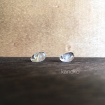 金紅石入り水晶の一粒樹脂ピアス  へ