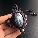 dendriteopal × black moonstone / macrame bracelet #マクラメブレスレット#