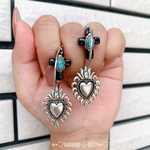 4way!! Black×silver コンチョ フープピアス