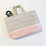 ♡🧸なみなみしましま🧸 Moca Grey × Pink レッスンバッグ♡
