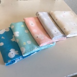 【受注製作＊送料無料】ハンドメイド ガーゼハンカチ 16×16 ビションフリーゼ 5枚セット
