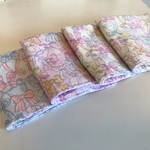 【受注製作＊送料無料】ハンドメイド ガーゼハンカチ 16×16 りぼん 4枚セット
