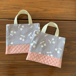 グレーさくらんぼのミニレッスンバッグ☆