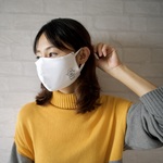 抗菌加工コットン もりのがっこうくまマスク 伸縮立体マスク【ホワイト】/10341945/