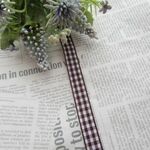 リボン（ギンガムチェック）ブラウン　5ｍパック
