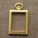レジン枠【デザインスクエアＭサイズ】3個ゴールド