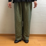 こだわりシルエット♪カーキ**リネンワイドサルエルパンツ