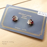 SALE！petit bijouガーネットのボタニカル ピアス