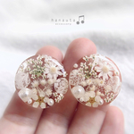 花たっぷりの耳飾り＊clear /○25mm