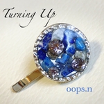 Turning Up.45 ラピスラズリ ９月誕生石 プチ ポニーフック ヘアゴム 天然石 パワーストーン 青 ネイビー