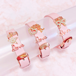 本革 ときめきレザーブレスレット♡ピンク