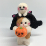 ハロウィン🎃猫置物⑩ 羊毛フェルト