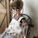 リカちゃん服＊ふんわりお袖ブラウス・ブラウン