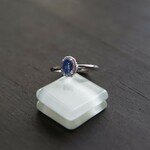 カイヤナイト　オーバルサラウンドCZリング　SILVER925