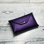✉レザー名刺入れ・カードケース✉【牛革　メタリックパープル系】