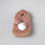 もふもふ動物ぬいぐるみポーチ（茶もぐら）