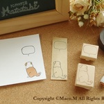 オリジナル stamp　仔犬の背中♥ボーダーコリーの付箋スタンプ(吹き出しのおまけ付き)