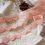 1m 綺麗 ロココ調 刺繍 チュールレース ブレード ライトオレンジ BK200926 ハンドメイド 手芸 素材 材料