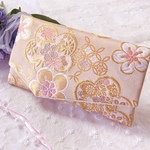【1点限定】　ハレの良き日の袱紗/京都金襴織物/ 梅に草花と蝶（アイボリー）