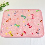 園児用25×35 リボンレースプリント柄　ランチョンマット　ピンク 縁どり 