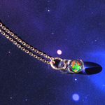 宙蒐集＊宙粒3㎜ micro ネックレス＊レインボーオパール #2＊ガラス＊シルバー925