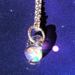 宙蒐集＊宙粒3㎜ micro ネックレス＊レインボーオパール #1＊ガラス＊シルバー925