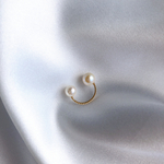 【14kgf製】あこや真珠　ダブルパール　イヤーカフ　