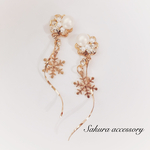 雪の結晶×ツイスト　ピアス　イヤリング