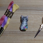 ネコの刺繍ブローチ  〜アメショー〜