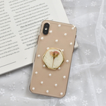 一輪のバラとパール 押し花 iPhoneケース