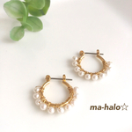 silkypearl フープピアス ホワイト