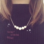 【キラキラ☆パヴェボール】cotton pearlネックレス