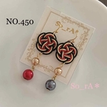 《アシンメトリー》 No.450 水引  イヤリング / ピアス