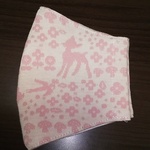 冬マスク 立体マスク マスクカバー  バンビ 白×ピンク