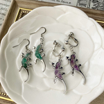 トカゲの天然石ピアス/イヤリング